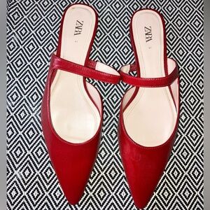 Zara Flat Leather Mules